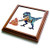 3dRose Funny Cute T-rex Dinosaur Using Leaf Blower Blower Fall Leaves - Trivets (trv-385341-1)