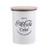 TableCraft's Coca-Cola Enamel Large Canister with Lid 4.5 x 4.5 x 6", White