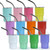 FECBK 3oz Mini Tumbler Shot Glass with Straw and Lid 12 Pcs Sublimation Shot Glasses Tumblers Blank Stainless Steel Cute Shot Glasses Set for Wedding Party Whiskey Cocktail Bar, 12 Colored