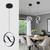 Sovinzert Modern LED Pendant Light Fixtures 6000K Pendant Lights Kitchen Island Lighting Adjustable Height Black Hanging Lamp for Dining Room Bedroom Living Room (1 Pack)