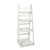 Babion 4 Tier Ladder Bookshelf, White Ladder Shelf, 45 Inch Wood Rustic Ladder Bookshelf, Indoor Plant Stand, Ladder Shelves for Patio Garden- White