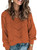 Dokotoo Womens Sweaters Ladies Cute Autumn Winter Fall Soft Warm Crewneck Solid Hollow Out Chunky Cozy Long Sleeve Cable Knit Pullovers Sweaters for Women Orange Medium