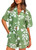 PRETTYGARDEN Women Summer 2 Piece Beach Outfits Printed Short Sleeve Tops Lounge Shorts Casual Tracksuit Set (Green,Large)
