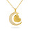 JELMO Gold Moon Necklace for Women 18K Gold Pendant Necklace with Diamonds Moon Jewelry Gifts for Her for Valentine's Day, Birthday, Anniversary