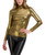 BCBGeneration Women's Fitted Long Sleeve Top Turtleneck Shirt, Gold, Medium
