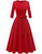 DRESSTELLS Vintage Tea Dress for Women, 1950s Cocktail Party Dresses, Modest Bridesmaid Dress for Wedding Guest, 3/4 Sleeve Formal Aline Church Dress, Fit Flare Prom Dress Red S