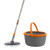 Casabella Compact Bucket & Spin Mop with Microfiber Head, Spin Cycle, Gray