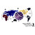 Ciieeo 1 Set World Map Wall Clock Digital Wall Clock Decor for Office Digital Clocks World Map Hanging Clock Wall Clock for Living Room Decor 3D Travel Large Acrylic Craft Clock