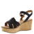 WHITE MOUNTAIN Shoes Simple Women's Platform Wedge Sandal, Black/Burn/Smooth, 7.5 M
