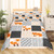 Feelyou Twin Size Kawaii Fox Duvet Cover Boys Girls Geometric Pattern Bedding Set for Kids Soft Orange Comforter Cover Set Cute Animal Bedspread Cover Room Decor Bedclothes Zipper