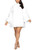 Yanfoam Women's Puff Long Sleeve Sweetheart Round Neck Dress Flowy Loose Chiffon for Cocktail Party Mini Dress White