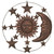 Metal Wall Art Celestial Sun Moon Stars - Indoor Outdoor Sun Moon Decor 20 inch Wall Hanging Patio Art Decor