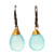 blue chalcedony drops faceted earrings with oxidized sterling silver hooks