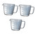 Zerodeko 3pcs High Hard Hat Sun Shade Measuring Cup with Lid Portable Measuring Cup Measuring Scale Cup Liquid Measuring Cups Measuring Jars Measuring Mixing Cup Measuring Spoon Glass