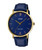 Casio MTP-VT01GL-2B Men's Minimalistic Gold Tone Blue Leather Band Blue Dial 3-Hand Analog Watch