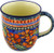 Polish Pottery Mug 12 oz Poppies UNIKAT