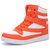 UBFEN Womens High Top Ankle Support Sneakers Vibrant White Orange Wedge Heel Retro 80s Tennis Shoes for Girls Cosplay Removable Insole Footwear