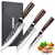 SANDEWILY Chef Knife Sharp Kitchen Knife Set,3PCS High Carbon Stainless Steel Japanese Chefs Knife Set with Ergonomic Handle & Sheath, Professional Cooking Knives Set for Kitchen with Gift Box
