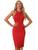 Allegra K Halter Formal Dress for Women's Sleeveless Bodycon Wedding Guest Cocktail Lace Sheath Dress Small Red