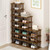 AFOORD Vertical Shoe Rack-Tall Narrow Shoe Rack Organizer for Small Spaces,17Tier Bamboo Shoen Shelf for Entryway,Closet,Corner,Doorway,Skinny Shoe Shelf Space Saving Shoe storage,Free Stackable DIY