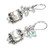 White Cultured Freshwater Pearl Earrings Sterling Silver Crystal Cluster Drop