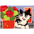 Jellybean Kitty and Potted Geraniums Accent Washable Rug 20" x 30" Doormat