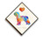 Spanish Water Dog Diamond Shaped Mounted Art Print by Dan Morris