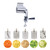 Rotary Grater Shredder with Handle 5-in-1 Vegetable and Fruit Cutter Stainless Steel Food Processor for Kitchen (Clamp Base)