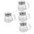 MAGICLULU 4 Sets Filter Teapot Blooming Tea Pot Teakettle Tea Kettle with Infuser Portable Water Kettle Tea Loose Leaf Teapot for Loose Leaf Tea Clear Tea Kettle Office Household Glass Stove