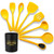Cooking Utensils Set, Silicone Kitchen Utensils Set Yellow Heat Resistant Kitchen Utensil Set BPA Kitchen Utensils Spatula Set Nonstick Cookware