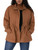 Agnes Orinda Women's Plus Size Jackets Lightweight Anorak Drawstring Utility Jacket ST Patrick's Day 3X Brick Red