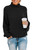 ZESICA Women's 2024 Turtleneck Batwing Sleeve Loose Oversized Chunky Knitted Pullover Sweater Jumper Tops,Black,Medium