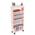 TREETDOBV 5 Tier Book Rack Storage Bookshelf, Movable Bookshelf Multilayer Capacity Rotatable Removable Plastic Practical Rolling Organization Shelf with Wheel, Bookshelves (Pink)