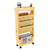 5 Tier Book Rack Storage Bookshelf, Movable Bookshelf Multilayer Capacity Rotatable Removable Plastic Practical Rolling Organization Shelf with Wheel, Bookshelves for Kids Students Study (Orange)