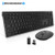 Slim Wireless Keyboard and Mouse Combo, cimetech 2.4GHz Full-Size Rechargeable Whisper Computer Metal Keyboard Wireless Mouse Set Adjustable DPI with Nano USB Receiver and Type-C Adapter (Black)
