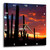 3D Rose Sunset in The Sonoran Desert-Saguaro West NP-Tucson-Arizona Wall Clock, 10" x 10"