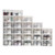 24 Pack Shoe Storage Box Foldable Shoe Box Cabinet Stackable Clear Shoe Bins Shoes Sneaker Container Storage Box Drawer Type Front Sneaker Containers for Women/Men White