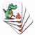 3dRose Cute Cool Colorful Alligator Using Leaf Blower Blower Fall Leaves - Coasters (cst-385343-4)