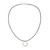 NOVICA Handmade .925 Sterling Silver Pendant Necklace Thai Artisan Crafted Brushed No Stone Brown Cord Thailand Modern 'Moon Embrace'