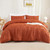Litanika Burnt Orange Queen Comforter Set, 3 Pieces Terracotta Tufted Boho Farmhouse Bedding Comforter Sets, Lightweight Fluffy Comforter Bed Set for All Season (90x90In Comforter and 2 Pillowcases)