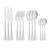 Silverware Flatware Set, 12pcs Dinnerware Knife Fork Spoon Stainless Steel Set Pink Gold Silverware Set Cutlery Set Flatware Kitchen Tableware (Color : Silver)