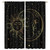 Hazuff Sun and Moon Blackout Window Curtains, Posey Star Gold Sun and Moon Star Pattern Decoration Insulate Rod Pocket Curtains for Bedroom Living Room Kids Room55x63in