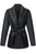 RISISSIDA Women Faux Leather Blazer Jacket,Plus Size Oversized Vegan Pleather Coat with Belt Black 2226 XX-L