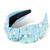 Jaciya Pearl Headbands for Girls Rhinestone Headbands for Women Wide Knotted Headband for Women Beaded Light Blue Headband Knot Turban Hair Accessories