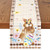 Easter Table Runner 13 x 72 inch Happy Easter Rabbit Bunny Eggs Floral Linen Table Runner Spring Summer Seasonal Holiday Kitchen Dining Table Decoration for Indoor Outdoor Home Party Decor