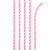 Creative Converting Eco-Flex Bendable Paper Straws-24 Pcs, 7.75", Candy Pink/White Stripe