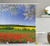 Ambesonne Flower Decor Shower Curtain Set, Poppy Field with A Spring Landscape and Blossom Tree View in Meadow Nature Image Home Decor, Bathroom Accessories, 75 Inches Long, Red Blue