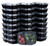 EcoQuality Meal Prep Containers, [10Pack][38oz] 2 Compartment with Lids, Reusable Bento Box, Food Storage Containers | BPA Free | Stackable | Lunch Boxes, Microwave/Dishwasher/Freezer Safe