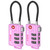 Forge TSA Approved Cable Luggage Locks, 2 Pink Locks, Re-settable Combination with Alloy Body