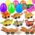16 Pcs Easter Eggs Filled with Dinosaur Pull Back Cars, Easter Eggs with Toys Inside Pull Back Dinosaur Vehicles for Kids Toddlers Boys Girls Classroom Prize Easter Basket Stuffers Easter Egg Hunt